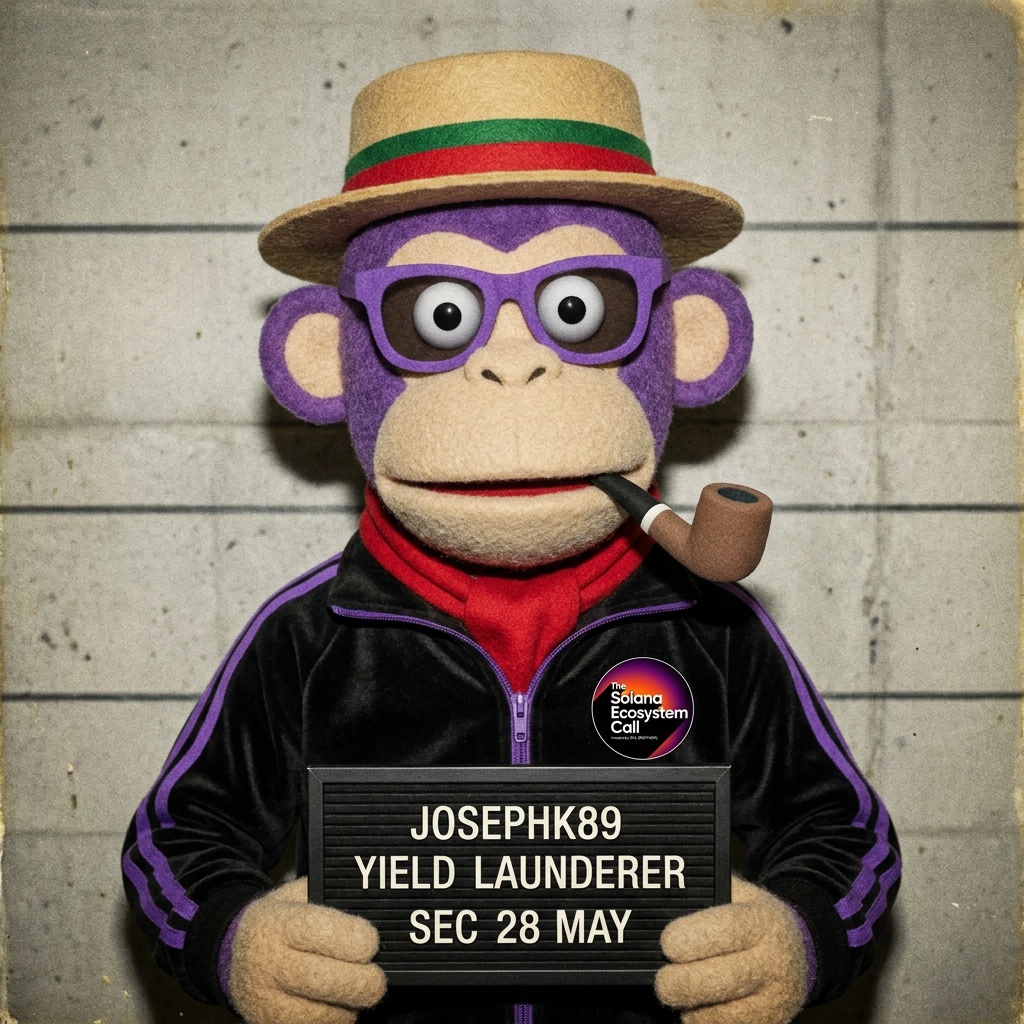 Muppet mugshot of @josephk89, charged as YIELD LAUNDERER
