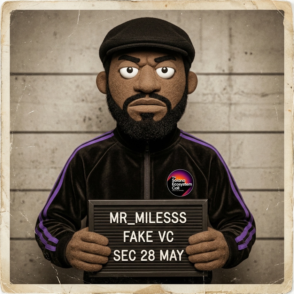 Muppet mugshot of @mr_milesss, charged as FAKE VC