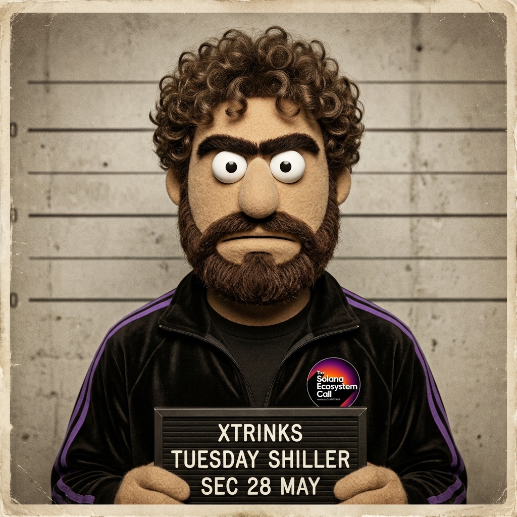 Muppet mugshot of @xtrinks, charged as TUESDAY SHILLER
